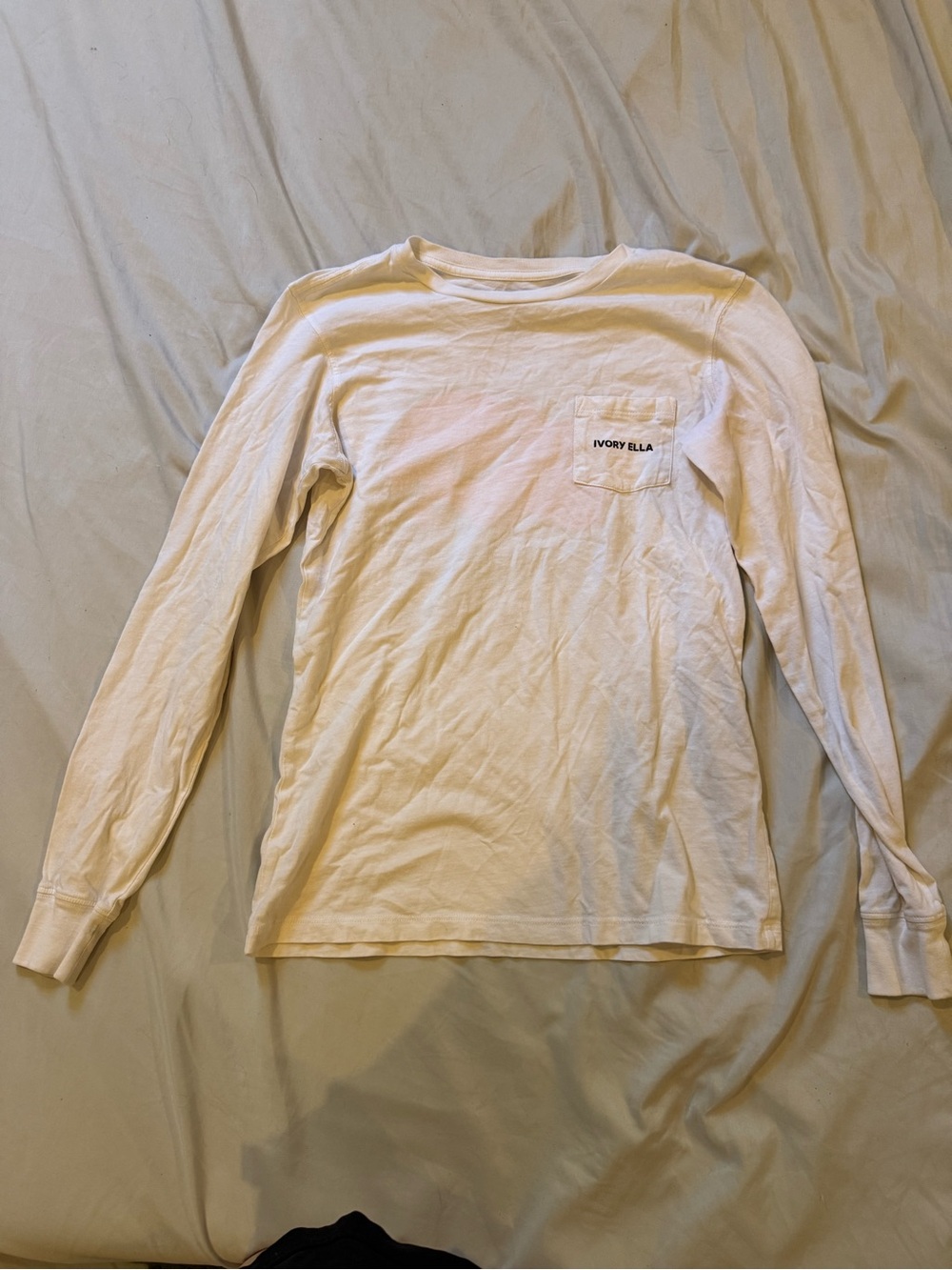 ivory ella Cream Long-Sleeve Pocket Tee